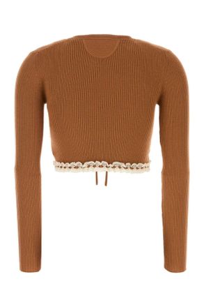 Chlo&eacute; Womens Caramel Wool Sweater Cognacbrown Exterior: Maglie