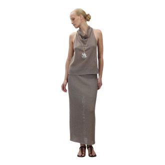 Alysi Maxi Skirts, female, Gray, Size: L Maxi Skirt