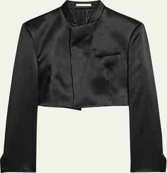 Helmut Lang Cropped Satin Blazer