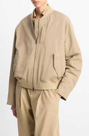 Vince Relaxed Tech Bomber Jacket in Fawn at Nordstrom Rack, Size X-Small