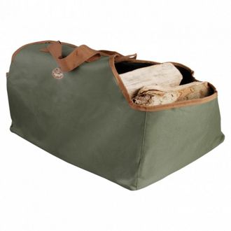 Esschert Design Esschert-design Bolsa Para Le&ntilde;a De Lona Marr&oacute;n 62x39,5x38,5 Cm