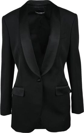 Dolce & Gabbana Giacca Smoking - Dames - Blazers - Zwart - M - Leer - Jassen