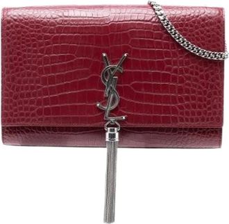 Saint Laurent Pre-owned Clutches, female, Red, Size: ONE SIZE Pre-owned The Kate Crossbody Bag