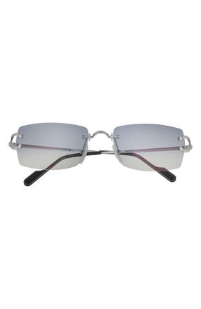 Cartier 56mm Rimless Rectangular Sunglasses in Silver at Nordstrom