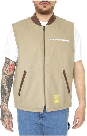 Dickies Mouwloze Zomerjas - Heren - Bodywarmers - Beige - M - Katoen - Jassen