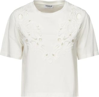 Dondup Witte T-shirt en Polo Collectie - Dames - T-shirts - Wit - M - Katoen - Tops