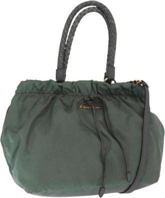 Prada Pre-owned Nylon Bucket Bag - Dames - Vintage Tas - Groen - ONE Size - Nylon - Vintage