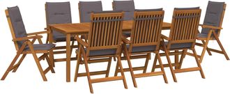 vidaXL Conjunto De Comedor De Jard&iacute;n De 9 Piezas Natural Vidaxl