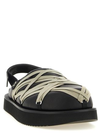Rick Owens Geometric Lace-Up Sabot - Black