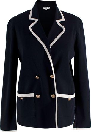 Claudie Pierlot Navy Double Breasted Knitted Blazer Size S