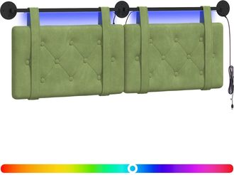 vidaXL Cabecero Colgante Con Luz Led Verde Claro Terciopelo Vidaxl