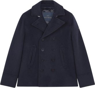 Paul & Shark Caban in Re-Wool - Heren - Mantel - Zwart - XL - Wol - Jassen