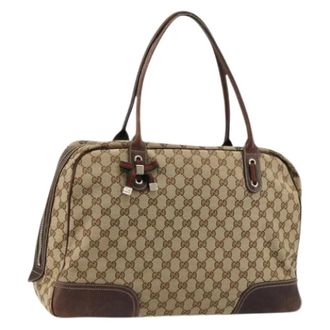 Gucci Pre-owned Handbags, female, Beige, Size: ONE SIZE Pre-owned GG Canvas Tote Bag