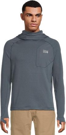 Mountain Hardwear Up Firsttm Tech Fleece Hoody Mens Clothing Moon Blue Heather : 2XL, Elastane/Polyester