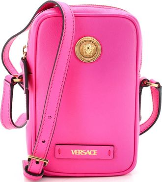 Versace Medusa Biggie Pouch Crossbody Bag Leather Micro