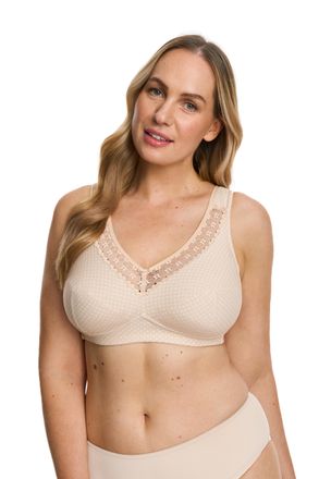 Susa B&uuml;gelloser BH SUSA Print, Damen, Gr. 11,5, Cup D, pure, beige, Obermaterial: 54% Polyamid, 35% Baumwolle, 11% Elasthan, gemustert, BHs B&uuml;gelloser BH, 