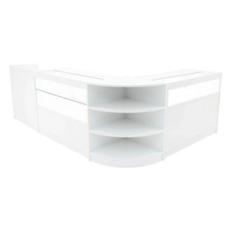 MonsterShop Europa LED Shop Counter Set B1200, C1200, TB60 & LM60 - White