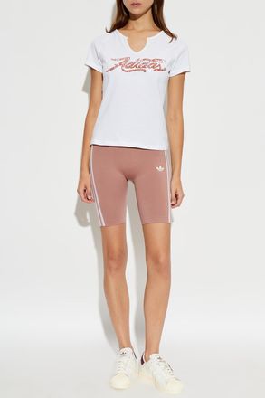 adidas Short Leggings With Logo, Womens, Pink
