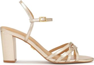 Kazar Gouden sandalen met een brede hak - Dames - Sandalen met hakken - Geel - 36 EU - Leer - Schoenen