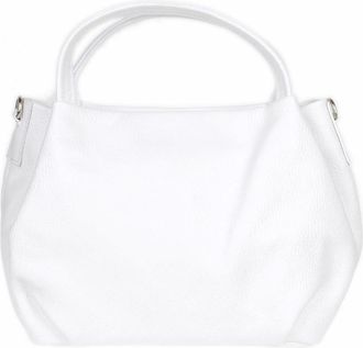 Girly HandBags Bucket Genuine Leather Handbag Medium White