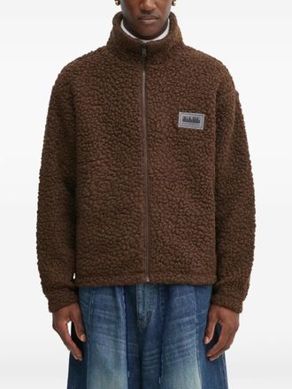 Napapijri x Martine Rose zip-up high-neck sweatshirt - men - Wool/Acrylic/Polyester - L - Brown