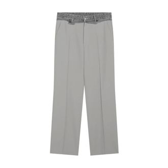 Maison Margiela Wide Trousers, male, Gray, Size: M Wide-leg Tailored Trousers