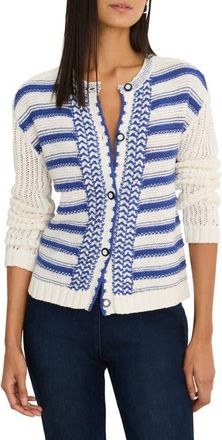 Nic+Zoe Painted Porcelain Cardigan in Blue Multi at Nordstrom, Size Xx-Large