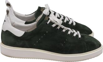 Golden Goose Low Top Starter Sneakers in Green Suede