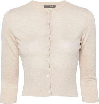 N.Peal Darcie cashmere cardigan - women - Cashmere - L - Neutrals