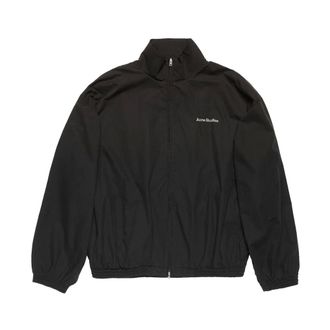 Acne Studios Jassen, Heren, Zwart, L, Katoen, Logo Jacket