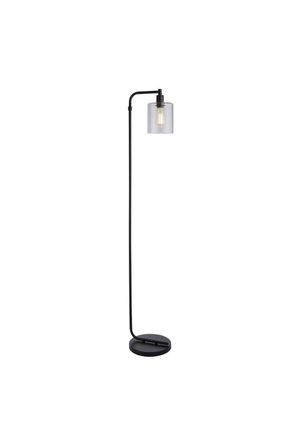 Netlighting Toledo Complete Floor Lamp Matt Black Clear Glass