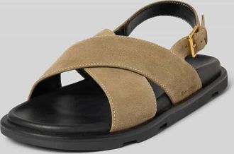 Marc O'Polo Sandalen aus edlem Velours-Rindsleder in Stein, Größe 41