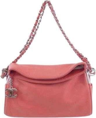 Chanel Pre-owned Shoulder Bags, female, Pink, Size: ONE SIZE Pre-owned Leather Shoulder Bag