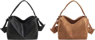 Generic Moda Vintage Faux Suede Shoulder Bag Womens Casual Large Bag for Work Travel and Everyday Life