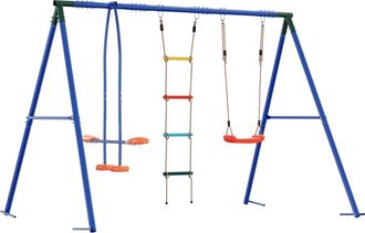 vidaXL Juego De Columpios Exterior Multicolor Acero Y Pe Vidaxl