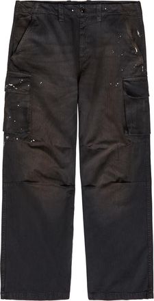 Our Legacy Mount Paint-splatter Cotton Cargo Trousers - Black - XL