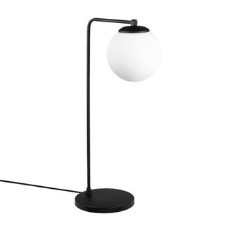 Wonderlamp L&aacute;mpara de mesa negro con esfera de cristal opal