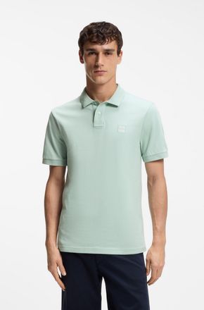 Boss Orange by Hugo Boss Poloshirt BOSS ORANGE Passenger, Herren, Gr. L, blau (446_turquoise, aqua), Jersey, Obermaterial: 95% Baumwolle, 5% Elasthan, unifarben, Basic h&uuml;ftbed