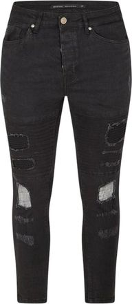 Brave Soul Skinny-jeans voor heren in washed-biker-stijl (Houtskool)