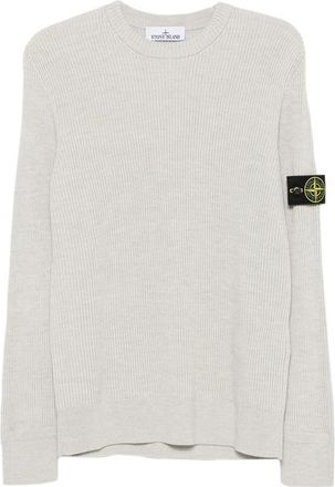 Stone Island Logo-patch Ribbed-knit Sweater