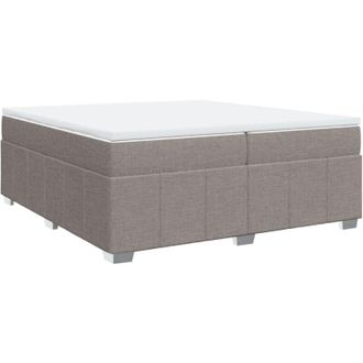vidaXL Cama Box Spring Con Colch&oacute;n Tela Gris Taupe 200x200 Cm Vidaxl