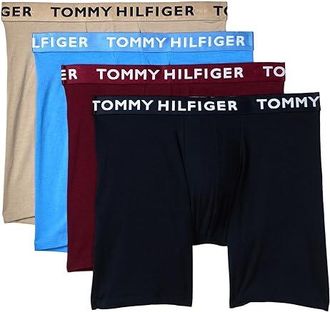 Tommy Hilfiger Cotton Stretch 4-Pack Boxer Brief Mens Underwear Linen : LG, Cotton/Elastane