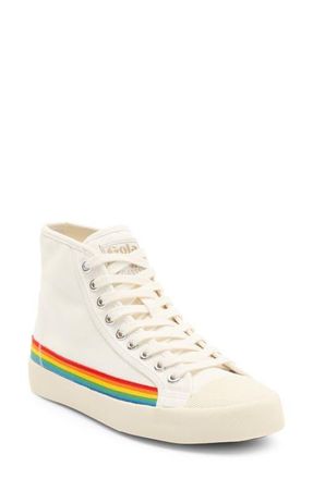 Gola Coaster Rainbow Drop High Top Sneaker in Off White/Multi at Nordstrom, Size 7