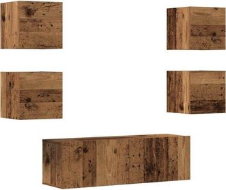 vidaXL Vidaxl - Conjunto de mueble de tv 5 piezas montado la pared madera vieja