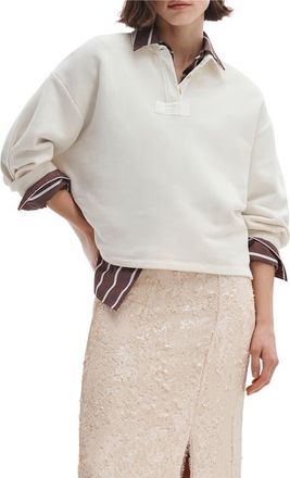 Rag & Bone Vintage Terry Polo Sweatshirt in Sand at Nordstrom, Size X-Small