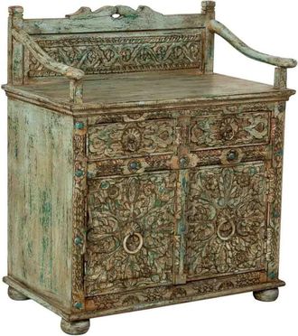 Wanderlust Deco Aparador de madera artesanal 70 x 42 x 85h cm