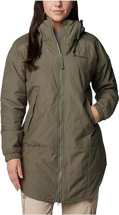 Columbia Chatfield Hilltm II Novelty Jacket Womens Coat Stone Green/Chalk Omblur Tonal : SM, Cotton/Nylon