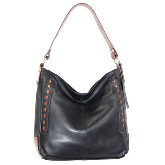 Nino Bossi Everyday Leather Hobo Bag in Black