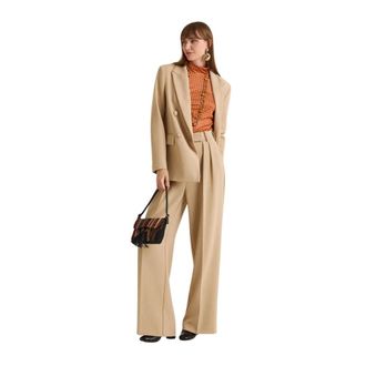 Maliparmi Wide Trousers, female, Beige, Size: 2XL Cady Trousers