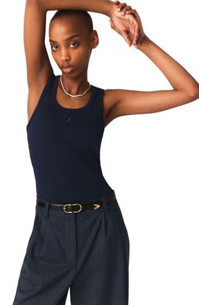 Maje Rib knit tank top in Navy at Nordstrom, Size X-Small